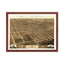 Old Map of Monmouth, IL 1869 - Vintage Monmouth Illinois Art