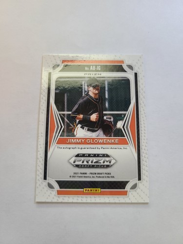 Prizm Draft Picks 2021 Jimmy Glowenke Silver Prizm Auto #AU-JG Giants - Imagen 2 de 2