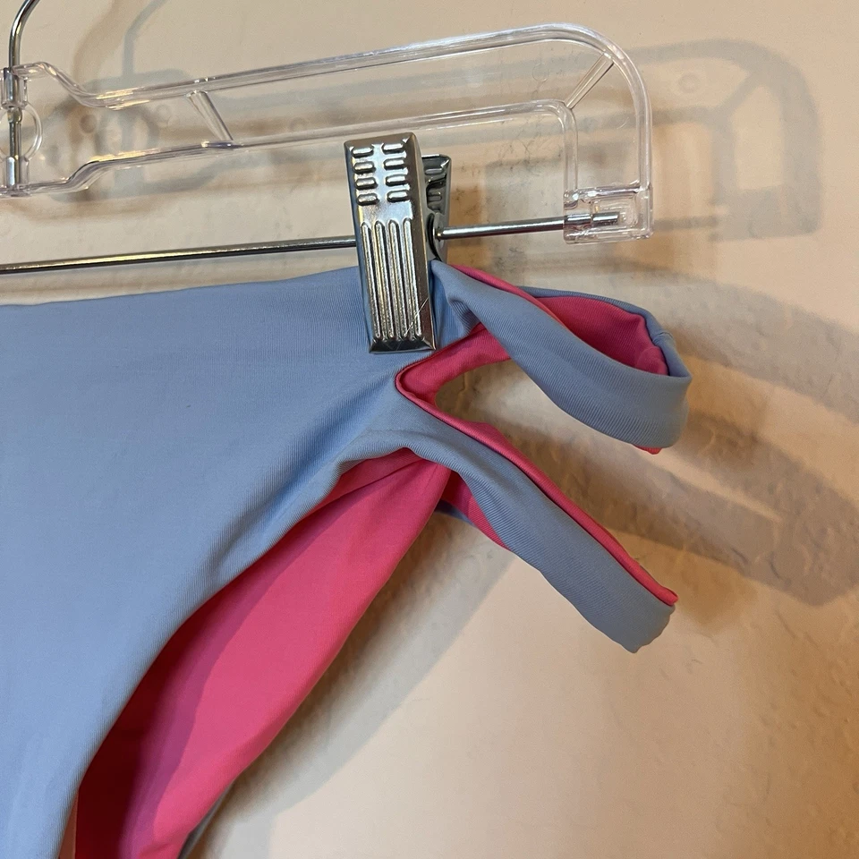 NUEVO CON ETIQUETAS L*Space Breakers Parte Inferior de Bikini Rosa/Azul Reversible Talla Grande Hecho en EE. UU. Foto 2 de 4