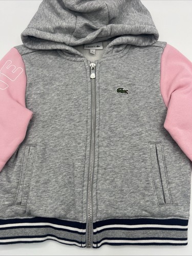 4 Years Old Girl Gray And Hoodie With Zip Lacoste Brand - Girl jacket With Zip - Picture 4 of 19
