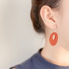 1 Pair of Geometric Round Ear Danglers Wooden Earrings Party Ear Pendants
