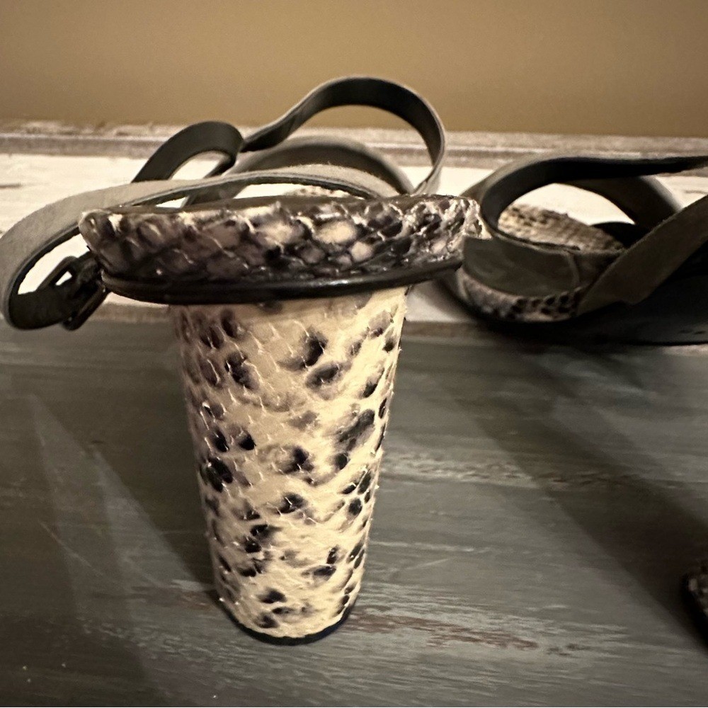 Robert Clergerie Women's Python-effect block heel… - image 6