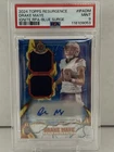2024 TOPPS RESURGENCE DRAKE MAYE DUAL PLAYER WORN JERSEY PATCH AUTO /99 - PSA 9