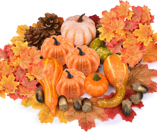 50Er Set KüNstliche KüRbisse Herbst Deko Halloween Thanksgiving Mini Deko Set-image