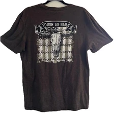 Cowboy Hardware Brown T-Shirt Tee Crew Neck Tough As Nails Men’s Sz M Boot Barn