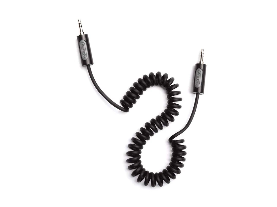 Griffin 6 ft Coiled AUX Audio Cable, Black - Connect Your Music Player to Your - Image 2 of 3