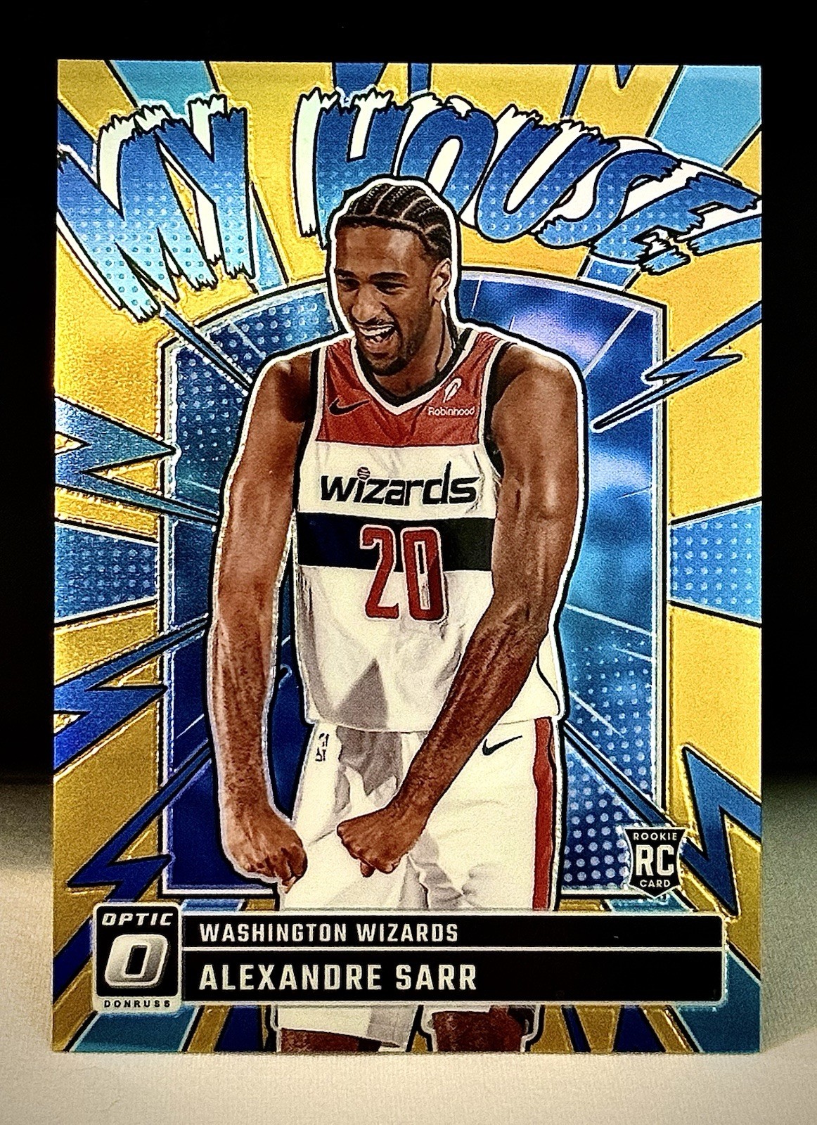 2024-25 Donruss Optic Rookie GOLD Alexandre Sarr ‘MY HOUSE’ #/10 Wizards (CLEAN)