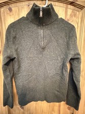 J.Crew Wool Blend Quarter Zip Sweater Green Preppy Classic Cozy Womens M