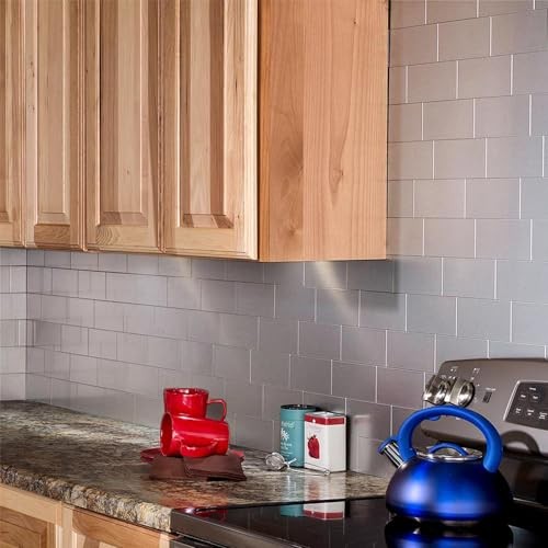- Stück Peel and Stick Backsplash Metallfliese, 3" x 6" Stick 100 Pinsel Aluminium - Bild 2 von 7