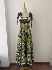 Alemais linen Leanna lace wrap dress