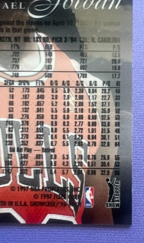 1996 - 97 Flair Showcase - Michael Jordan #23 Row 1 Chicago Bulls - Picture 10 of 10