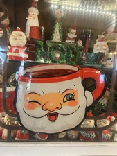 Large  Holt Howard winking Santa mug Inspired Wall Hanger