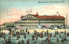 Swimmers at Coney Island beach New York ~ Balmer's ~ 1911 DPO postcard