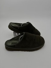 UGG Slippers Mens UK 11 Green Suede Leather Classic Slip On Shearling Comfort