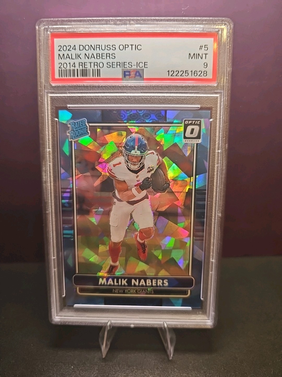 2024 Panini Optic 2014 Retro Series Malik Nabers #5 Ice Prizm /15 (RC) Mint 9