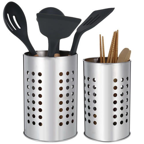 2 Pcs Stainless Steel Cooking Utensil Holder, Kitchen Utensil Drying Cylinder, S - Bild 9 von 12