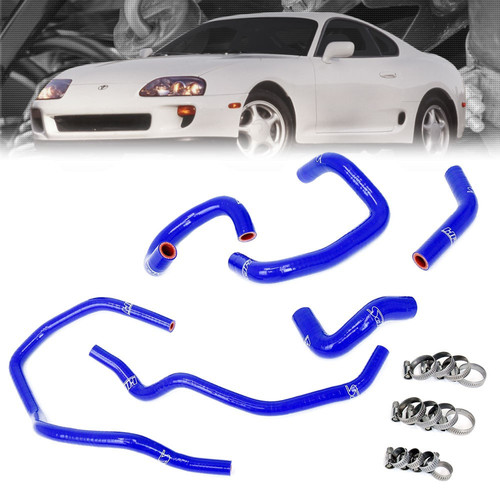 HPS Blue 3-Ply Silicone Heater Hose Kit For 93-98 Toyota Supra 3.0L NT 2JZGE - Bild 1 von 2