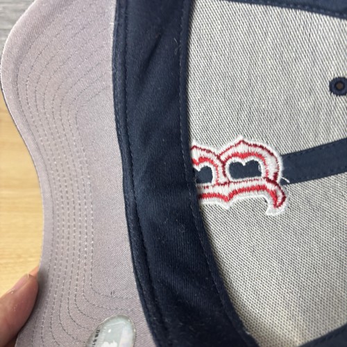 Boston Red Sox Hat Cap Strap Back Mens Navy Blue MLB Baseball Wool Twins 90s - Picture 8 of 10