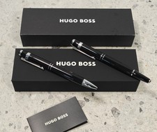 Image of HUGO BOSS PEN SET GWP 6378889 BLACK IN giftbox BRAND NEW X-MAS Ball + Fountain