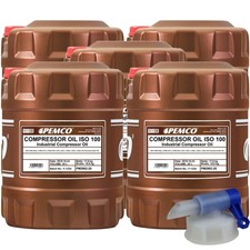 5x PEMCO 20 litrów Compressor Oil ISO 100 Olej sprężarkowy Olej sprężarkowy