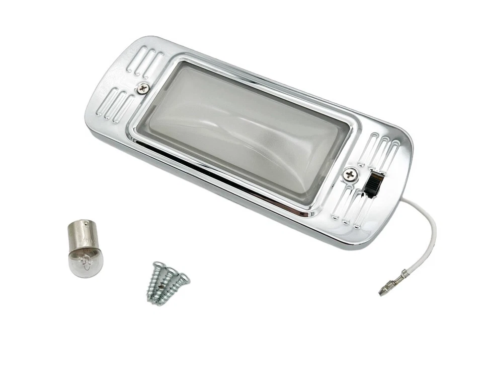 Conjunto de lámpara de luz domo cromada para camioneta Chevy GMC 1947-1955 primera serie Foto 3 de 4