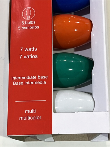 GE C9 Glow Bright Replacement Bulbs 5 Bulbs MultiColor 7 Watts New Christmas - Picture 4 of 7