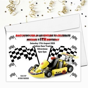 10 Personnalise Filles Garcons Go Kart Fete D Anniversaire Invitations N Tout Age Ebay 10 Personnalise Filles Garcons Go Kart Fete D Anniversaire Invitations N Tout Age Ebay