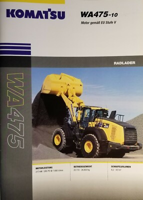 KOMATSU  BAUMASCHINEN  PROSPEKT  RADLADER  WA 475 - 10  NEU