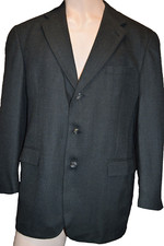 Austin Reed London England Blazer 42R Charcoal Gray Pure Wool 3 Button Front