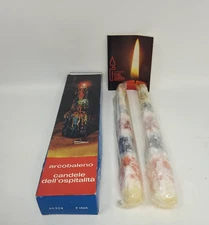 Vintage Candele De Ber Multi-Colored Drip Candles Made in Italy Italian