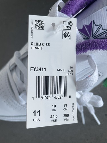2020: Eric Emanuel x Reebok Club C 85 "Regal Purple" Sz 11 - Picture 11 of 13