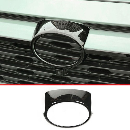 1x Glossy Black Front Logo Emblem Badge Frame Cover Trim For Toyota RAV4 2019-24 - Picture 5 of 8