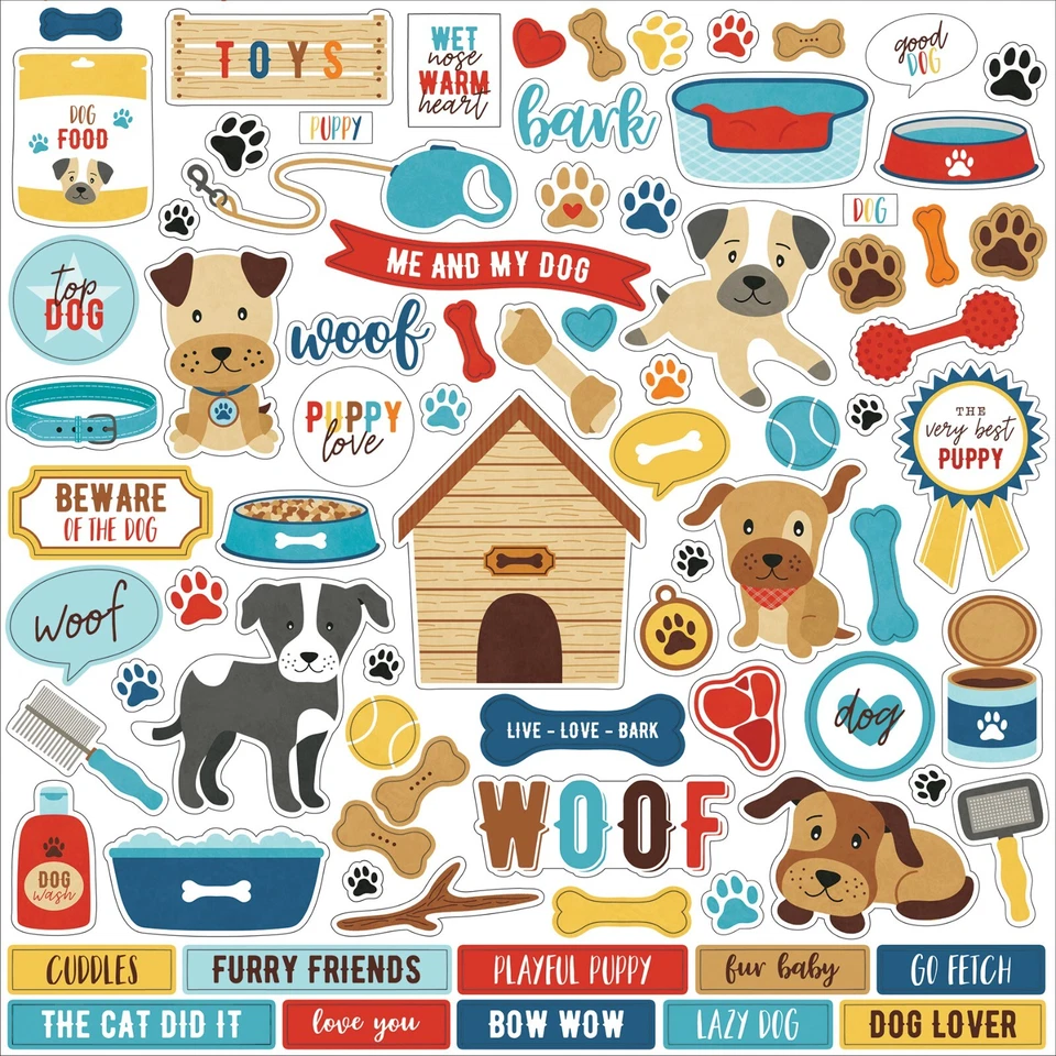Echo Park Collection Kit I Love My Dog 12"x12" Paper Stickers Made in USA - Image 2 of 4