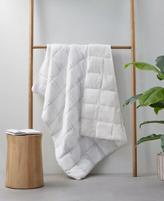 CLEAN SPACES Antimicrobial Filled 50'' X 60'' Throw Ivory, NWT  bb11