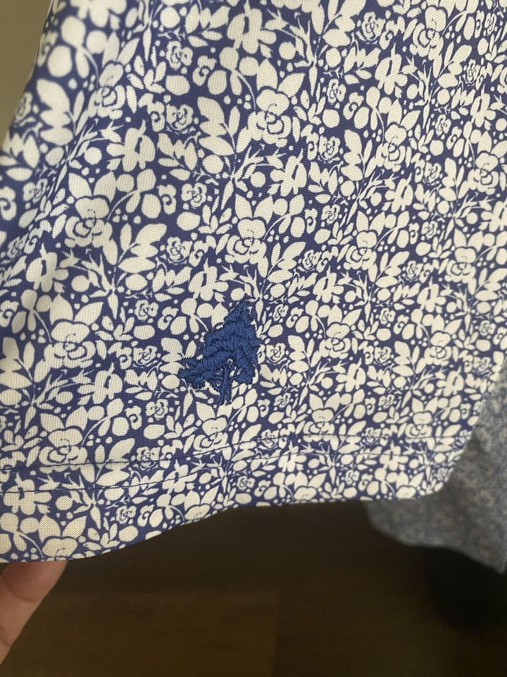 DONALD ROSS Men'sLarge Blue Floral Golf Polo Shirt Stretch MINT!! eBay