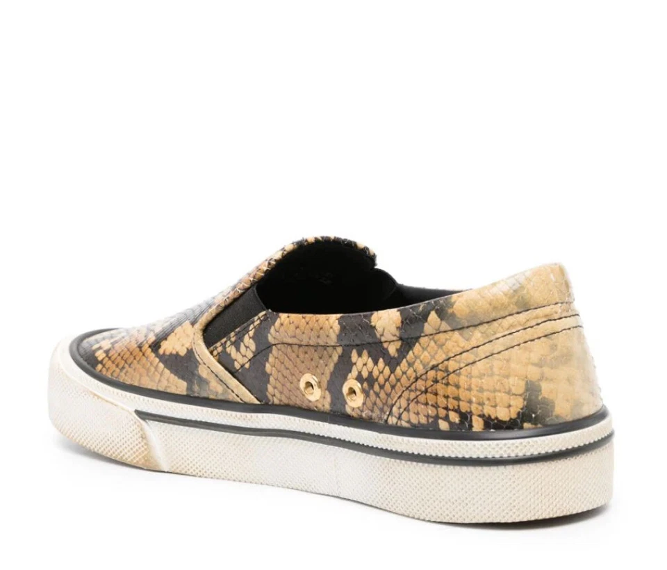 BALLY SANTA ANA LEATHER SLIP-ON SNEAKERS SCARPE MADE IN ITALY 6304175 - Imagen 3 de 4