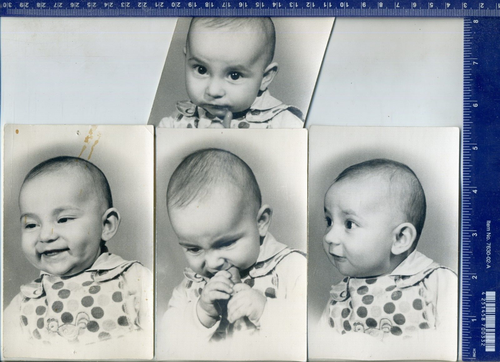 Vintage Kunst Portrait Foto Emotionen Junge Lächeln Erstaunen Traurigkeit Freude