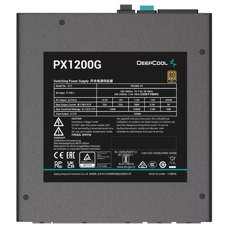 Deepcool PX1200G 1200W Power Supply 80 PLUS GOLD, PFC Active Deepcool PX1200G 1200W Power Supply 80 PLUS GOLD, PFC Active