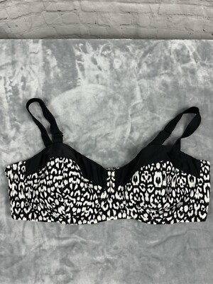 Ava Viv Animal Print Bikini Top Black and White 22W
