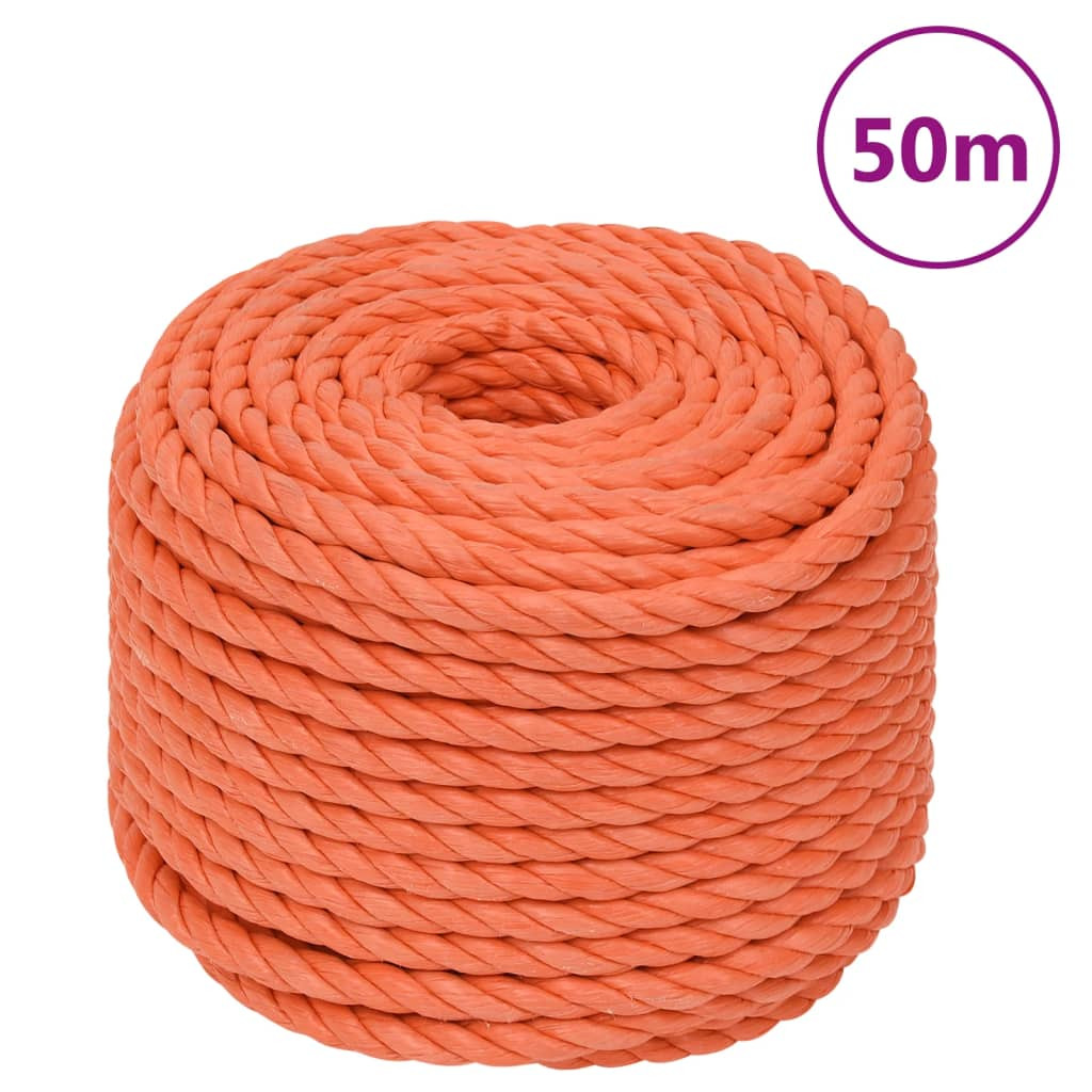Fune da Lavoro Arancione 24mm x 50m vidaXL Polipropilene Alta Tenacità
