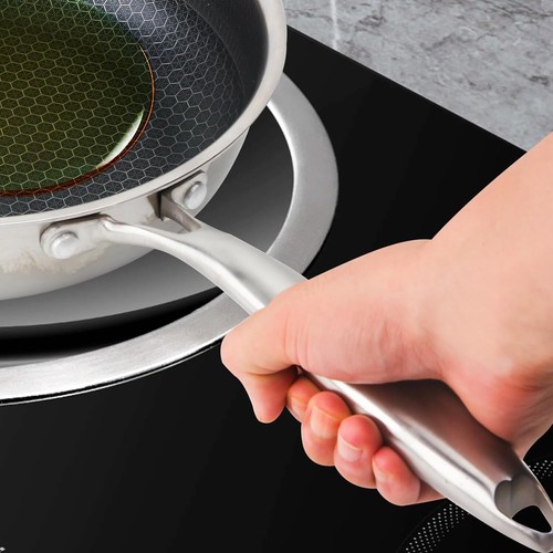 WEEKETT Padella Antiaderente 9,5 Pollici 24CM Acciaio Inox Cottura Induzione HseAT - Foto 4 di 6