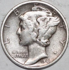 1941 D      Mercury Dime             17.8mm