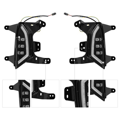 1 Pair For Chevrolet Equinox 2021-2023 LED Fog Lights with DRL Turn Signal LH+RH - Picture 7 of 18