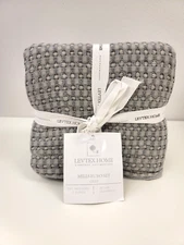 New! Set of 2 Levtex Home Mills Waffle Collection Euro Shams in Grey 26” X 26”