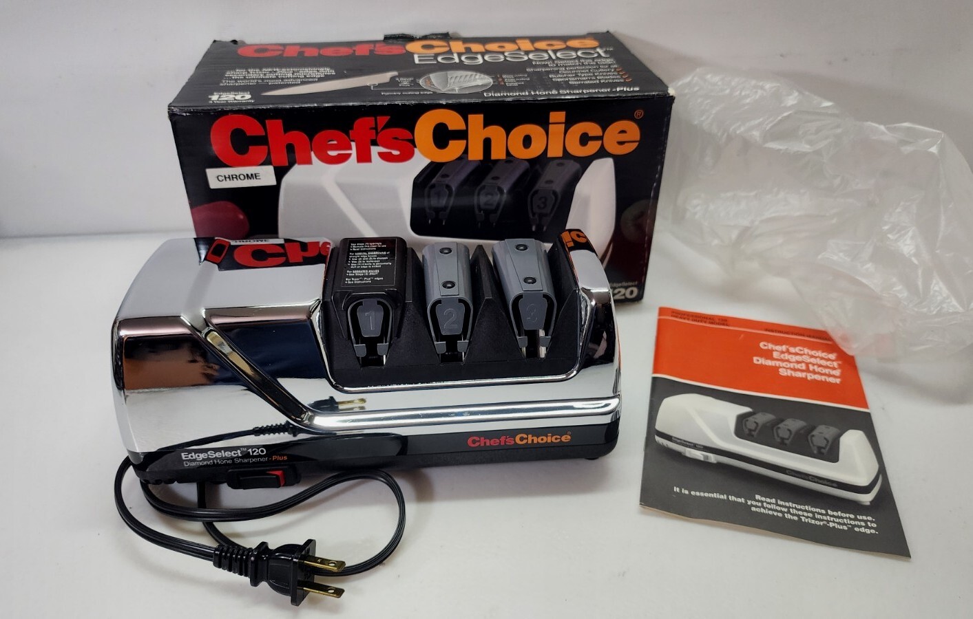 Chef's Choice EdgeSelect 120 Knife Sharpener Diamond Hone Plus Electric