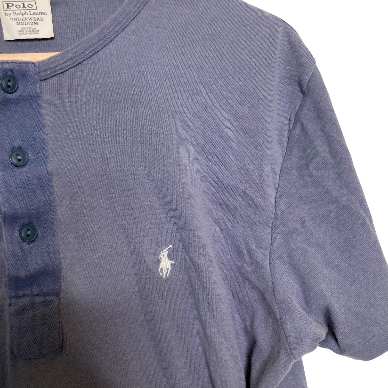 Polo By Ralph Lauren Uomo Blu Stonewash Supersoft Pony Logo Camicia M