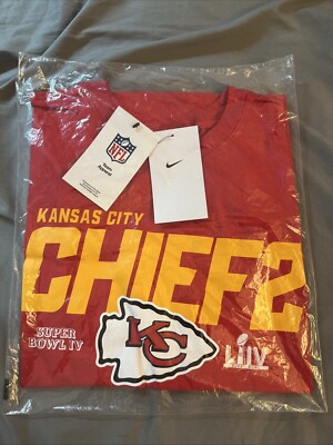 Sealed New Nike Kansas City Chiefs Super Bowl LIV (54) Shirt.  Chief2  Medium M