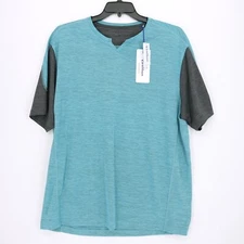 Roundtree & Yorke Caribbean Men's Shirt XL Teal Black Quick Dry NWT