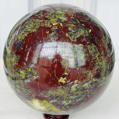 Natural dragon blood stone quartz sphere crystal ball reiki healing 3560G