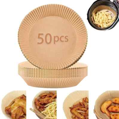 100 Fogli Carta Forno Rotonda 19 Cm Per Friggitrice Ad Aria – Non Sbiancata, Antiaderente, Resistente A 230°C